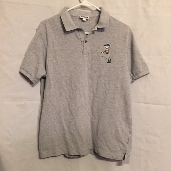 Lacoste Shirts | Lacoste Peanuts Charlie Brown Polo Shirt 5 Large | Poshmark